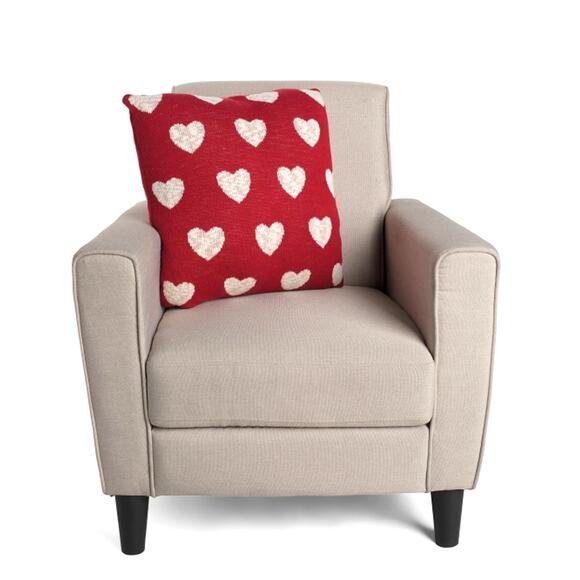 LOVE LETTERS 20x20 Heart Pillow Red and White Valentine's Home Decor NEW - Picture 2 of 2